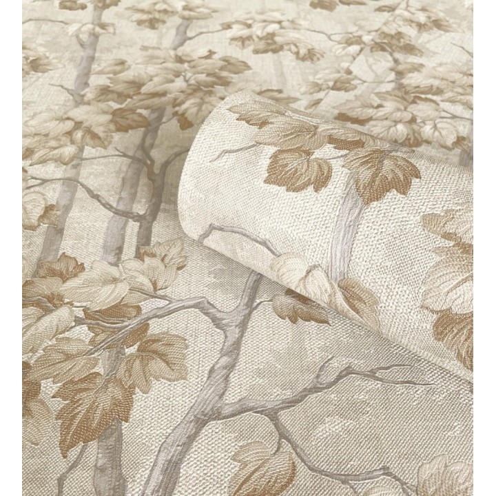 Papel pintado bosque de árboles y hojas en relieve textil - Sylvan Splendor 682872