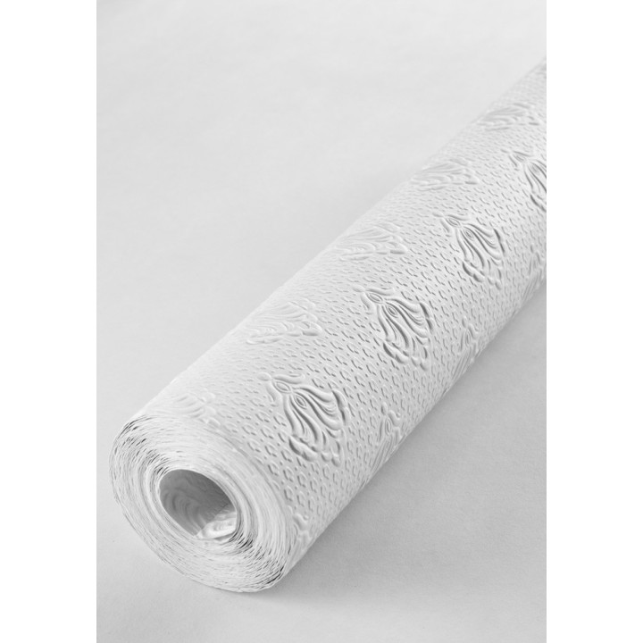 Papel pintado blanco repintable flor de lis texturizado de alto relieve - Lis Texture 123160