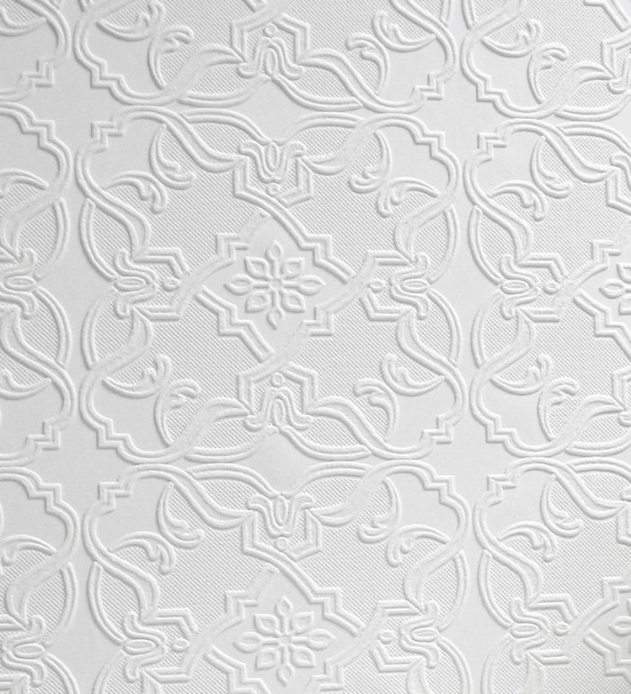 Papel pintado blanco repintable texturizado de alto relieve - Even Texture 123162
