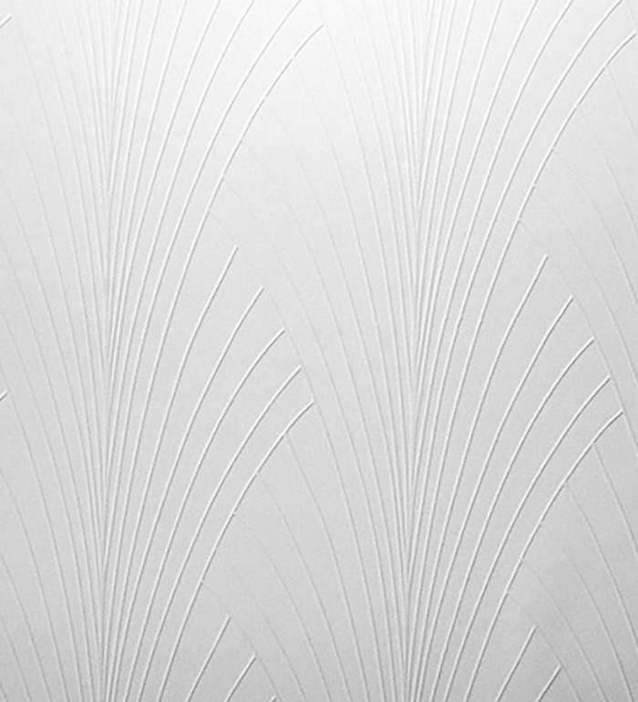Papel pintado blanco repintable texturizado de alto relieve - Fan Texture 123168