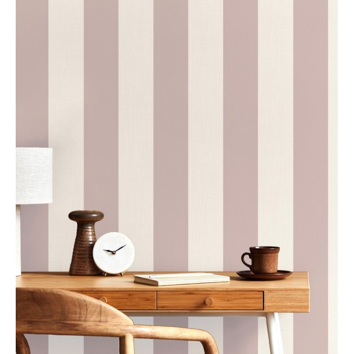 Papel pintado de rayas rosa con textura suave - Dijon Stripes 682916