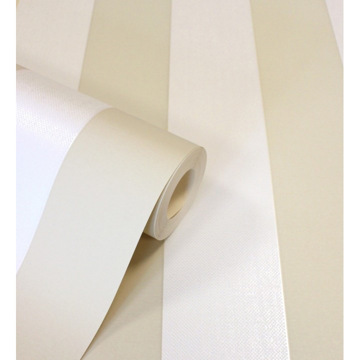 Papel pintado de rayas beige con textura suave - Dijon Stripes 682917