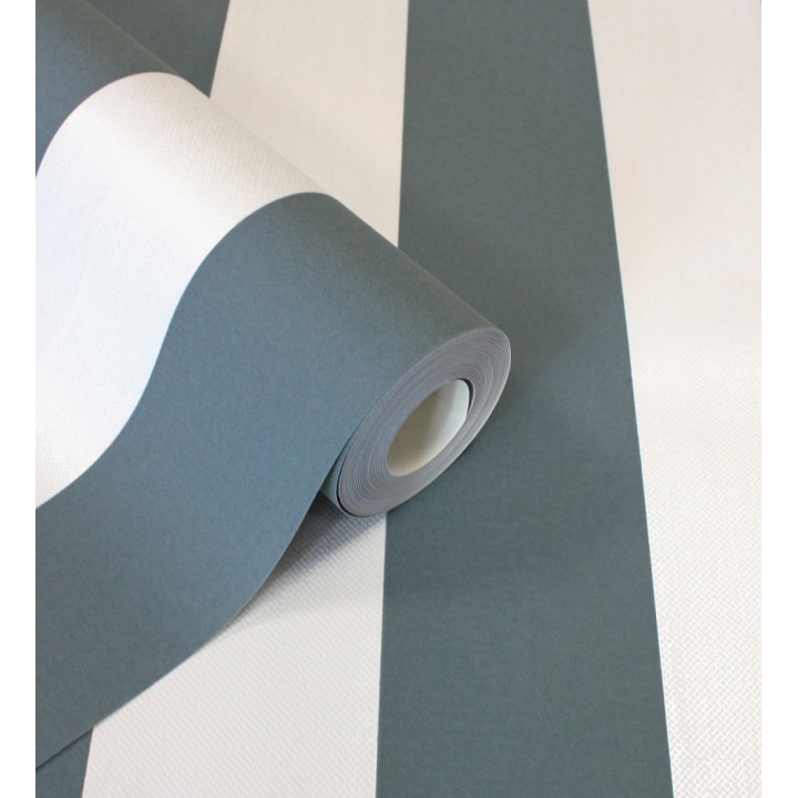 Papel pintado de rayas azul con textura suave - Dijon Stripes 682918