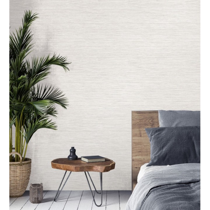 Papel pintado imitación fibra vegetal blanca - Manila Modern Fibers 682920