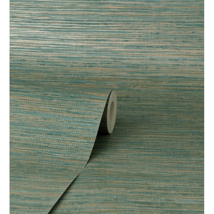 Papel pintado imitación fibra vegetal verde - Manila Modern Fibers 682923