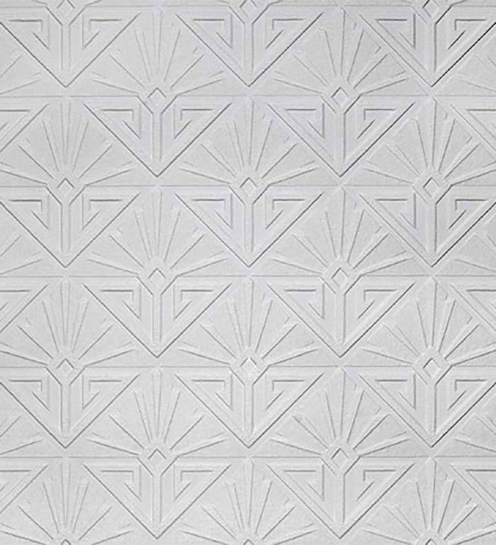 Papel pintado blanco geométrico moderno repintable texturizado de alto relieve - Eines Texture 123179
