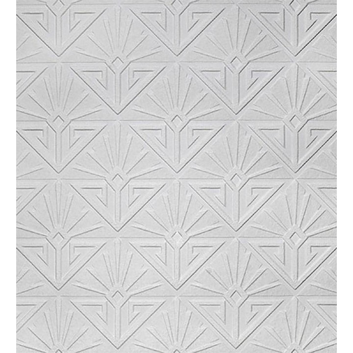Papel pintado blanco geométrico moderno repintable texturizado de alto relieve - Eines Texture 123179