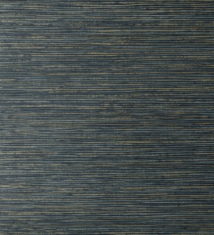 Papel pintado imitación fibra vegetal azul - Manila Modern Fibers 682924