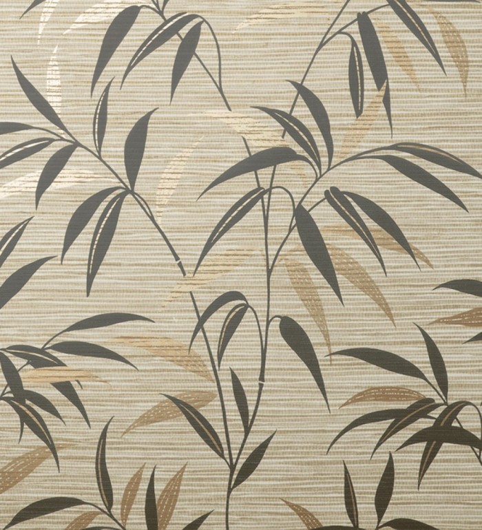 Papel pintado de hojas fondo fibra vegetal natural - Manila Whispers 682927