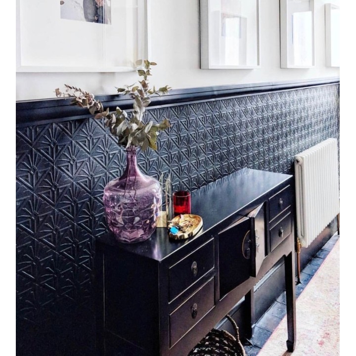 Papel pintado blanco geométrico moderno repintable texturizado de alto relieve - Eines Texture 123179