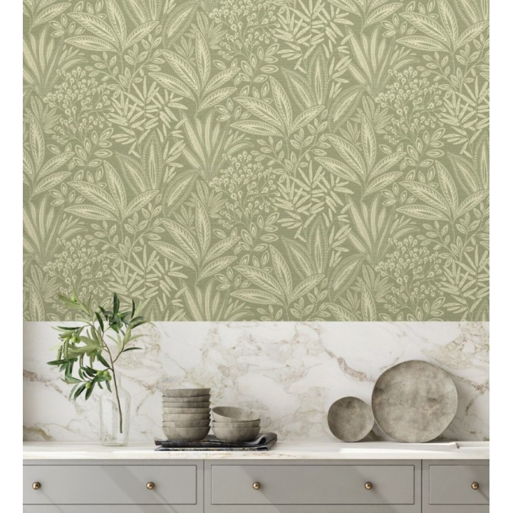 Papel pintado de hojas botánicas exóticas - Jewel Blossom 682930