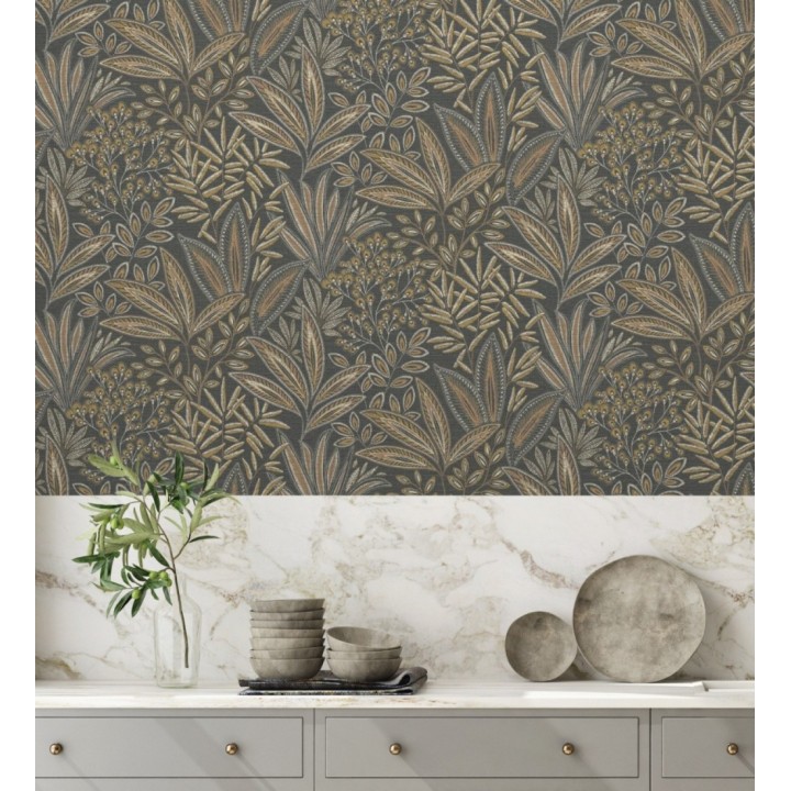 Papel pintado de hojas botánicas exóticas - Jewel Blossom 682935