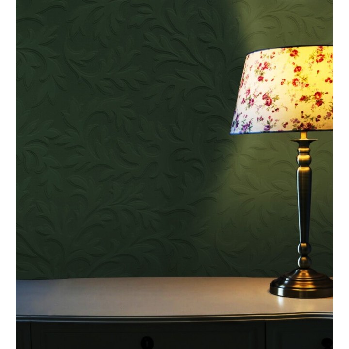 Papel pintado blanco repintable volutas de alto relieve - Ornam Texture 123184