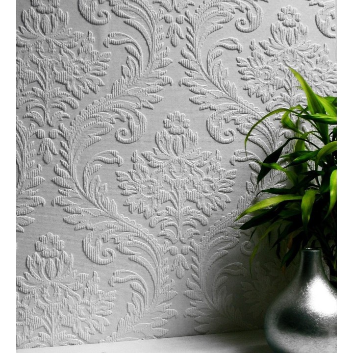 Papel pintado blanco repintable texturizado de alto relieve - Cosy Texture 123185
