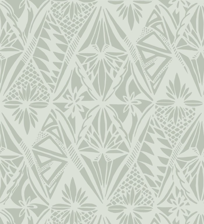 Papel pintado diseño de diamantes florales estilo Art Déco - Tropic Prism 682951