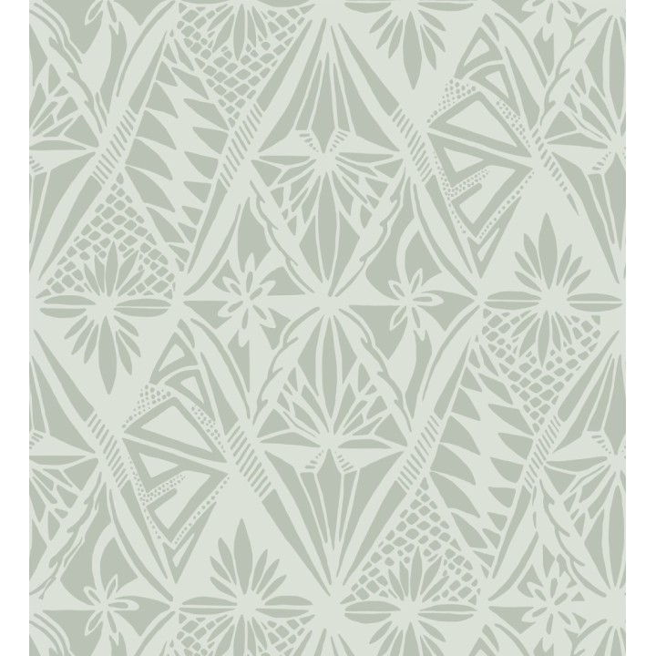Papel pintado diseño de diamantes florales estilo Art Déco - Tropic Prism 682951