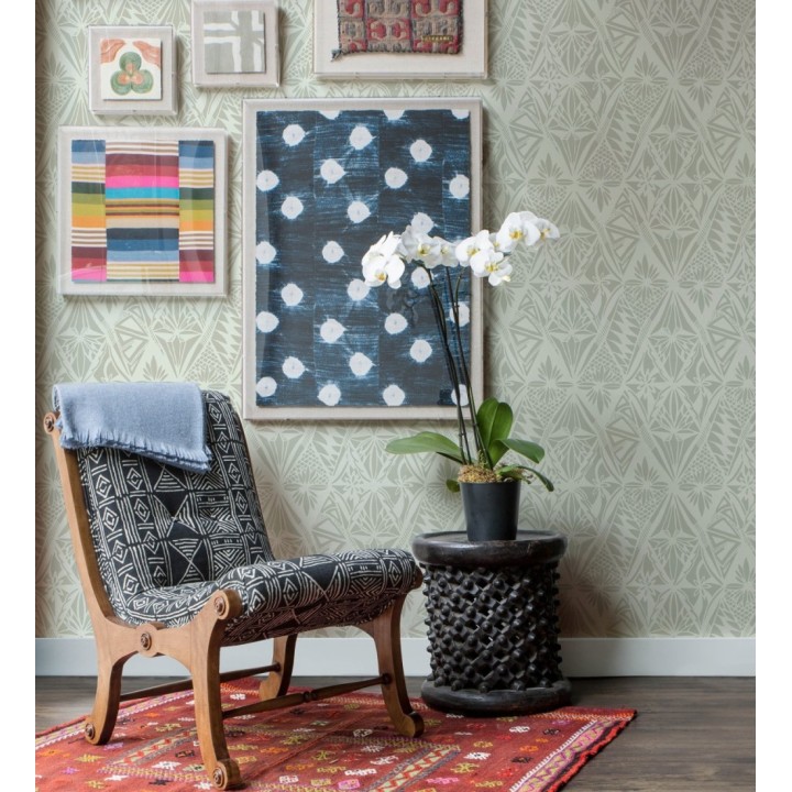 Papel pintado diseño de diamantes florales estilo Art Déco - Tropic Prism 682951