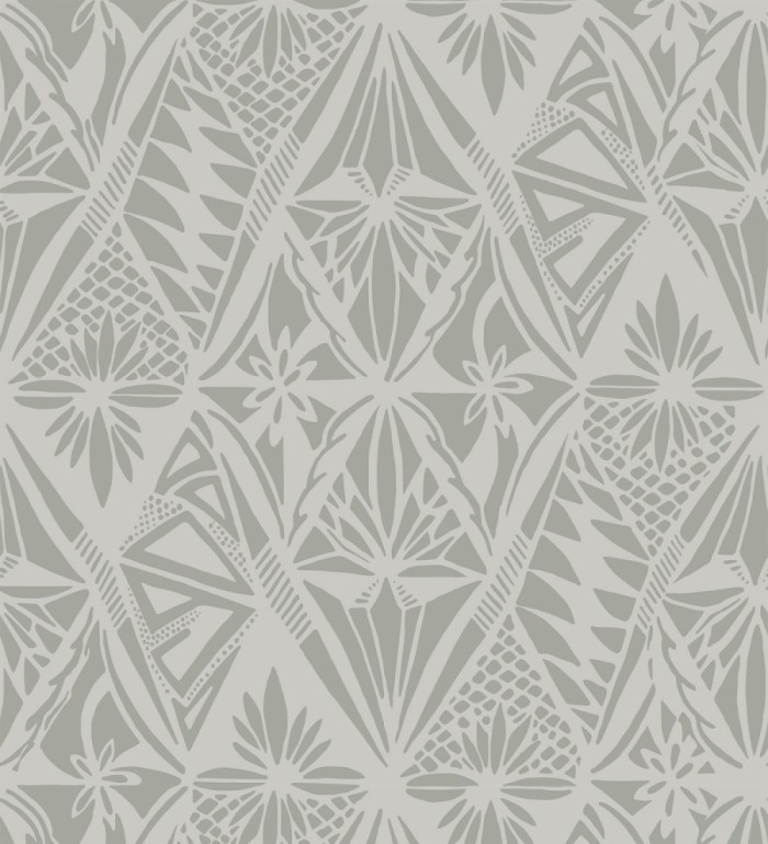 Papel pintado diseño de diamantes florales estilo Art Déco - Tropic Prism 682952