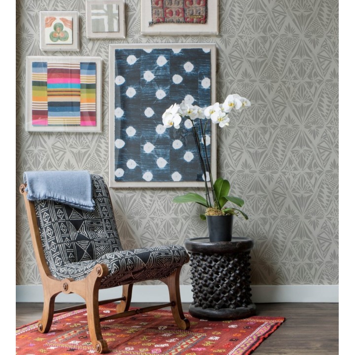 Papel pintado diseño de diamantes florales estilo Art Déco - Tropic Prism 682952