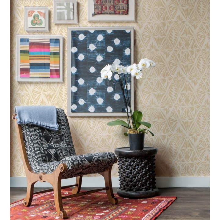 Papel pintado diseño de diamantes florales estilo Art Déco - Tropic Prism 682953