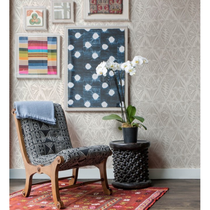 Papel pintado diseño de diamantes florales estilo Art Déco - Tropic Prism 682954