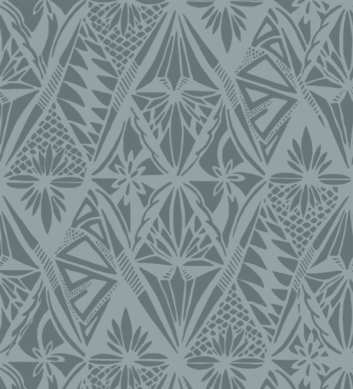 Papel pintado diseño de diamantes florales estilo Art Déco - Tropic Prism 682955