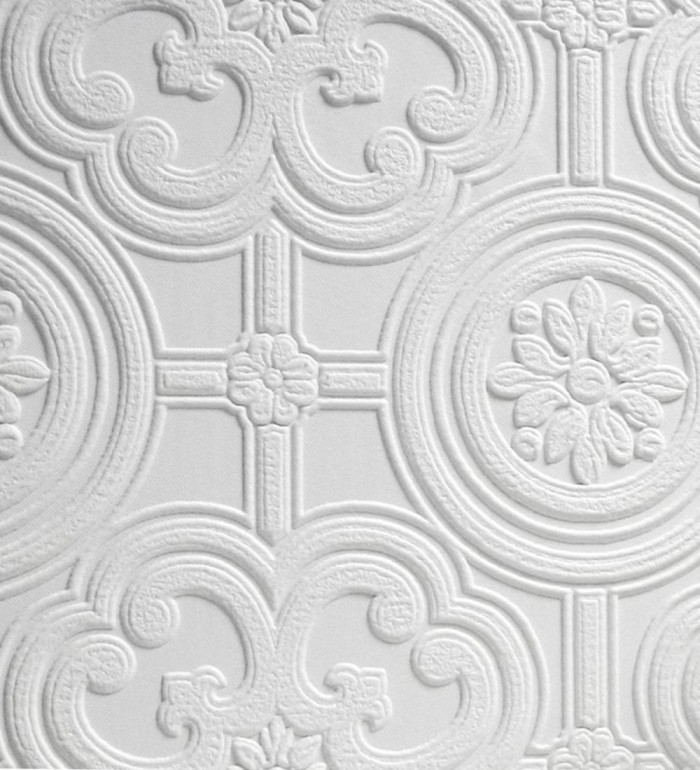 Papel pintado blanco clásico repintable texturizado de alto relieve - Reso Texture 123186