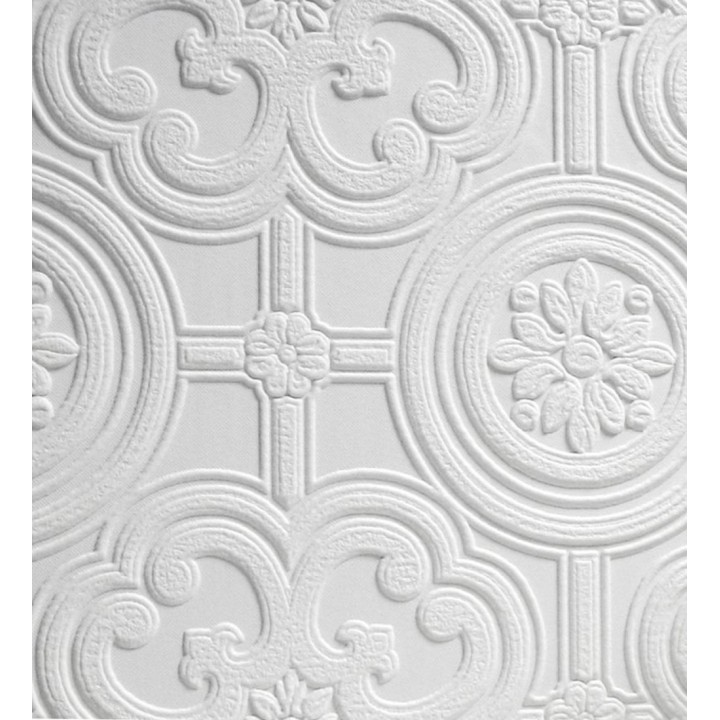 Papel pintado blanco clásico repintable texturizado de alto relieve - Reso Texture 123186