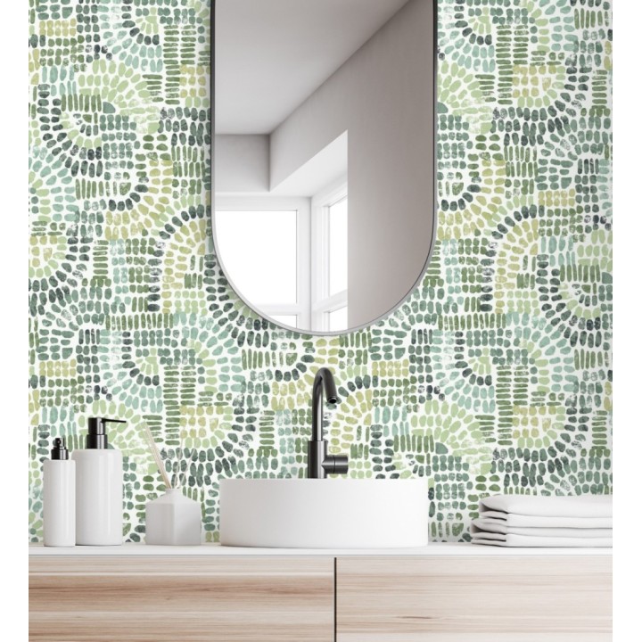 Papel pintado con mosaico abstracto - Honiton Mosaic 682959