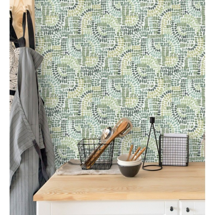 Papel pintado con mosaico abstracto - Honiton Mosaic 682959