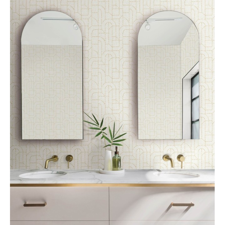 Papel pintado de arcos geométricos líneas amarillas - Narvik Arches 682961