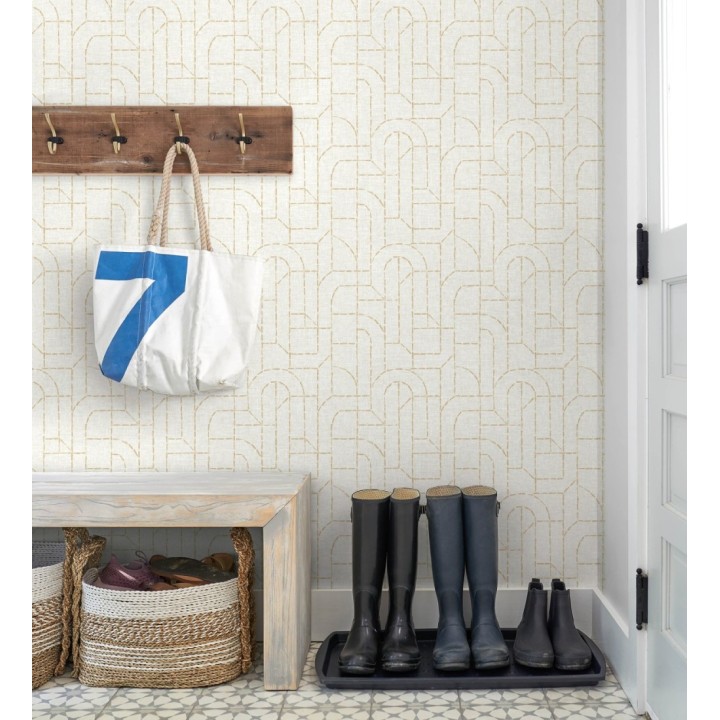 Papel pintado de arcos geométricos líneas amarillas - Narvik Arches 682961