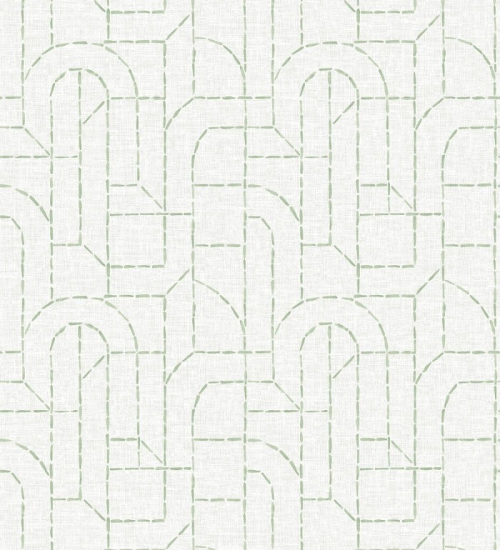 Papel pintado de arcos geométricos líneas verdes - Narvik Arches 682962