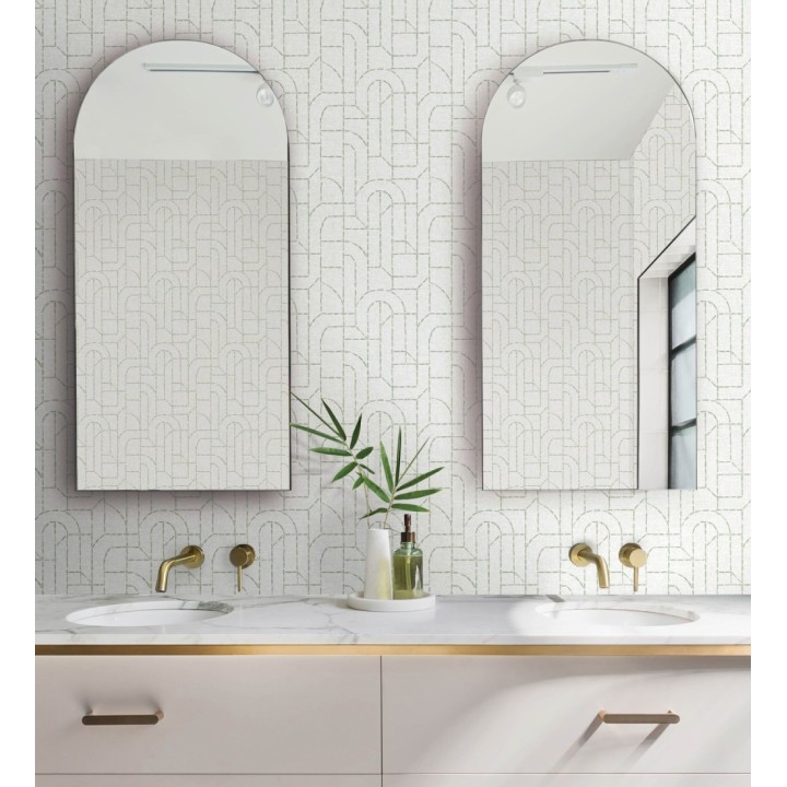 Papel pintado de arcos geométricos líneas verdes - Narvik Arches 682962