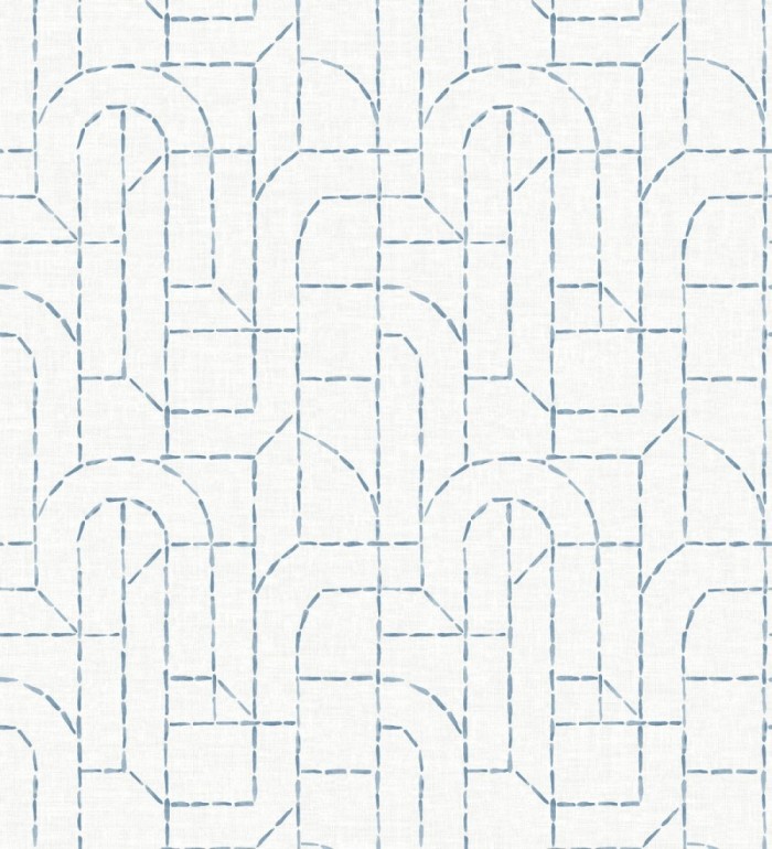 Papel pintado de arcos geométricos líneas azules - Narvik Arches 682964