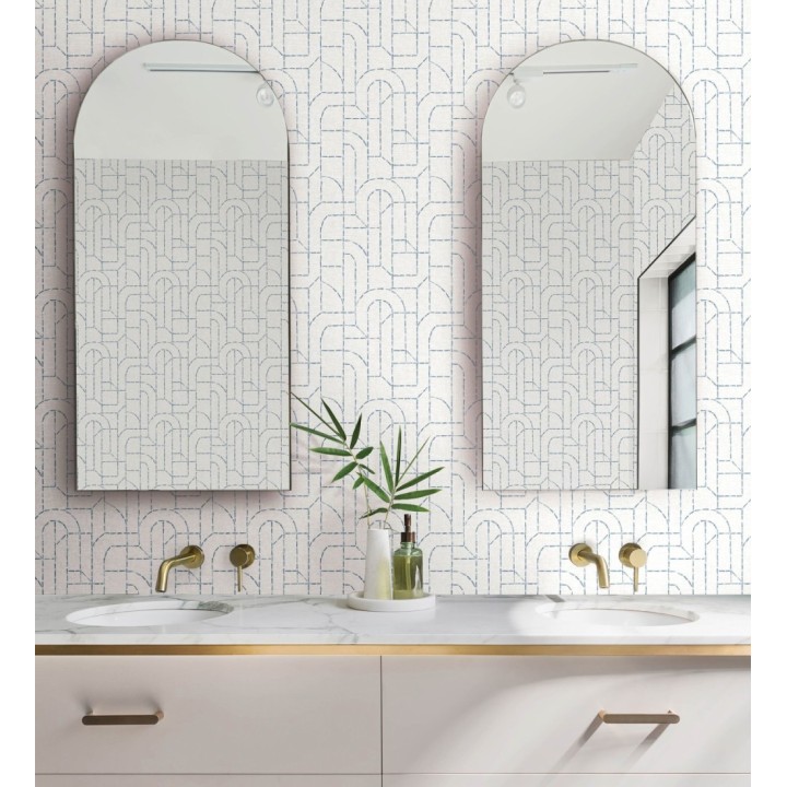 Papel pintado de arcos geométricos líneas azules - Narvik Arches 682964