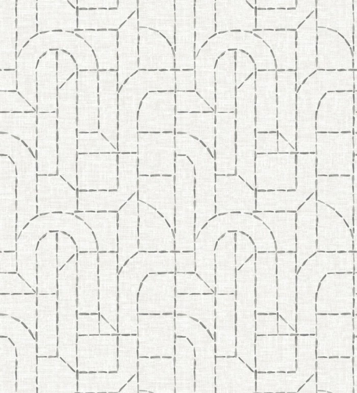 Papel pintado de arcos geométricos líneas negras - Narvik Arches 682965