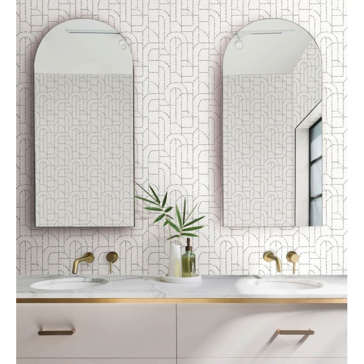 Papel pintado de arcos geométricos líneas negras - Narvik Arches 682965