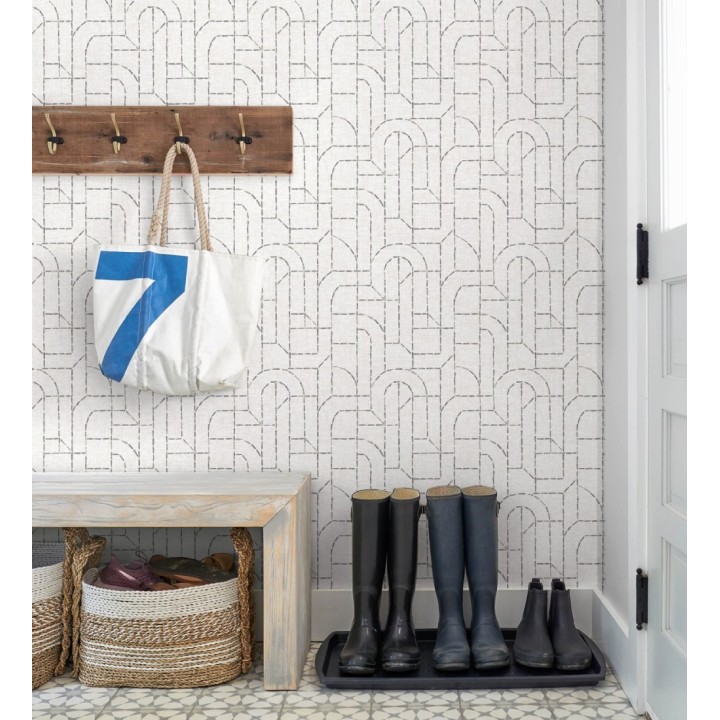 Papel pintado de arcos geométricos líneas negras - Narvik Arches 682965