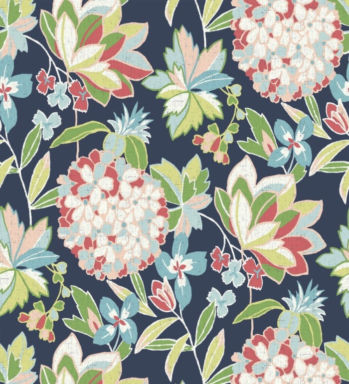 Papel pintado de flores exuberantes con estilo cottage - Midnight Florals 682966