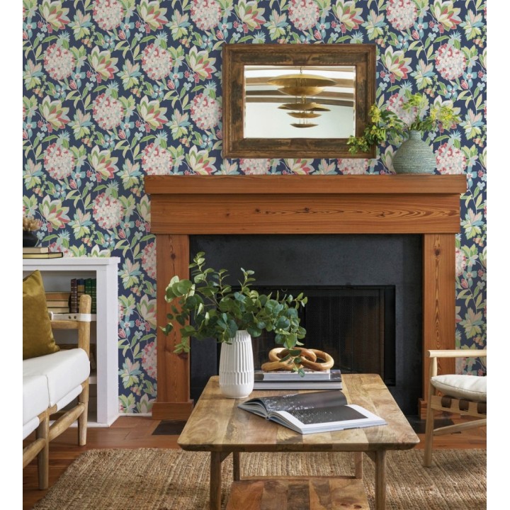 Papel pintado de flores exuberantes con estilo cottage - Midnight Florals 682966