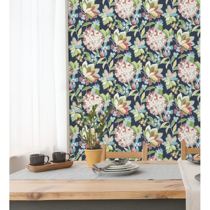 Papel pintado de flores exuberantes con estilo cottage - Midnight Florals 682966