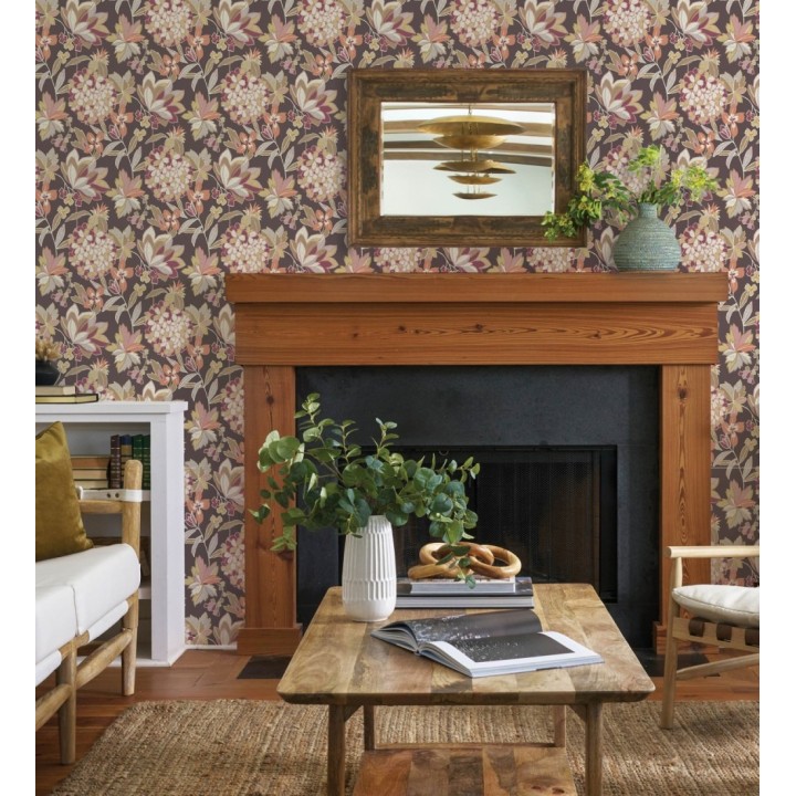 Papel pintado de flores exuberantes con estilo cottage - Midnight Florals 682967