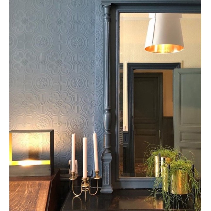 Papel pintado blanco clásico repintable texturizado de alto relieve - Reso Texture 123186