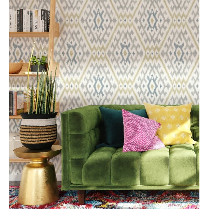 Papel pintado con diseño Ikat de estilo tribal étnico - Mykonos Boho 682977