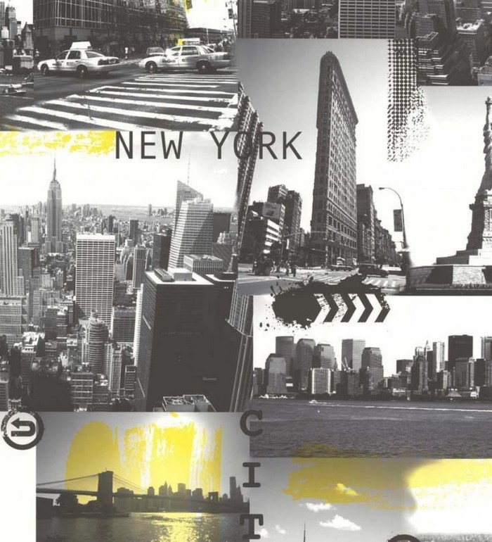 Papel pintado collage motivos de Nueva York - New York Sunrise 123213