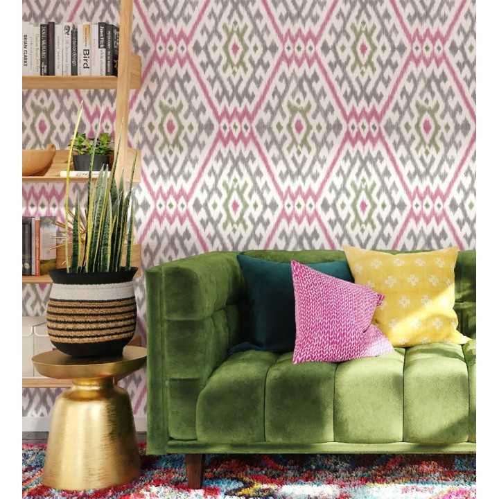 Papel pintado con diseño Ikat de estilo tribal étnico - Mykonos Boho 682979
