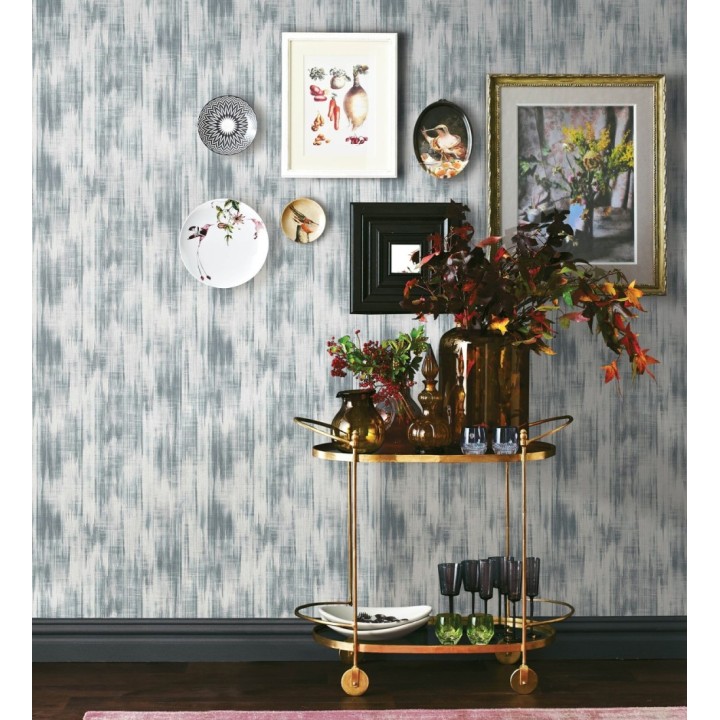 Papel pintado de pinceladas azules difuminadas - Bosa Linen 682982