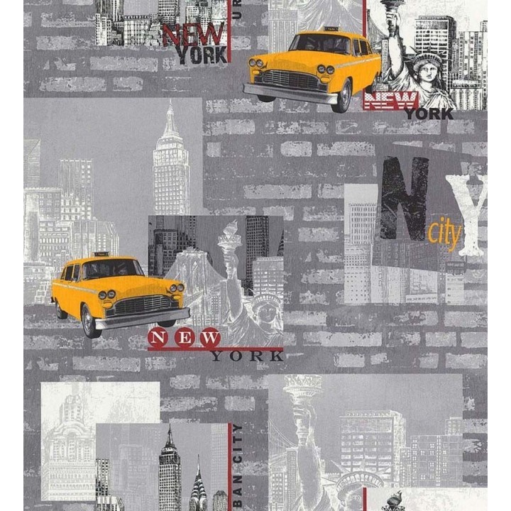 Papel pintado collage urbano símbolos de Nueva York - Urban New York 123223