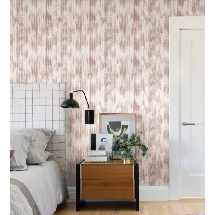 Papel pintado de pinceladas color coral difuminadas - Bosa Linen 682984